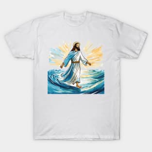 Jesus Christ walking on water T-Shirt